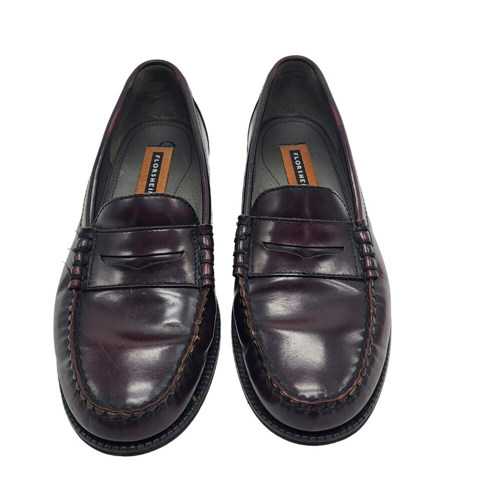 Florsheim Penny Loafers Men's Dress Shoes Brown Leather Handsewn Men's 7.5D - Picture 2 of 10